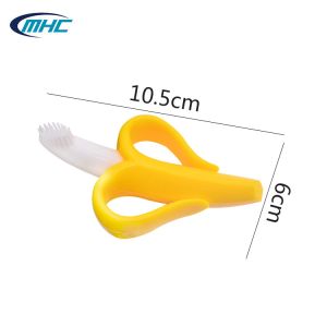 Non Toxic Silicone Baby Teether Soft Banana Toothbrush Teether Customized