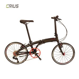 20 Inch Folding Bicycle with 9 Speed Gears and Portable Design Made of Alloy