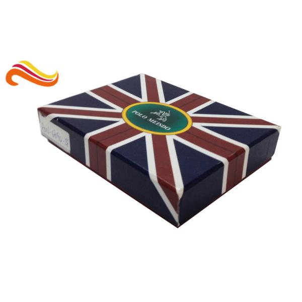 Quality UK Flag Top and Base Handmade Wallet Apparel Gift Boxes , Customized 1200g Rigid Board Packaging Boxes wholesale