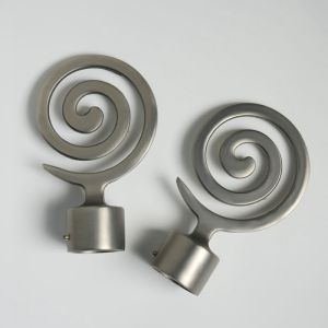 China Customized Matte Black Adjustable 35mm Curtain Pole Ends on sale