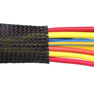 Melt Temperature Flexible Braided Wire Covers Custom Diameter Abrasive