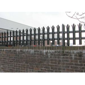 D Section Steel Palisade Fencing , RAL9016 4ft Palisade Fencing