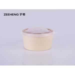 China LFGB 32oz Bio Bamboo Fiber Salad Bowl With Plastic Lid on sale