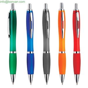 China Cheap Wholesale Curvy transparent Promotional Ball Pen, plastic contour pen on sale