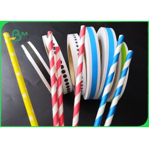 14mm 15mm Custom Printed Striped Drinking Straw Paper FDA Biodegradable