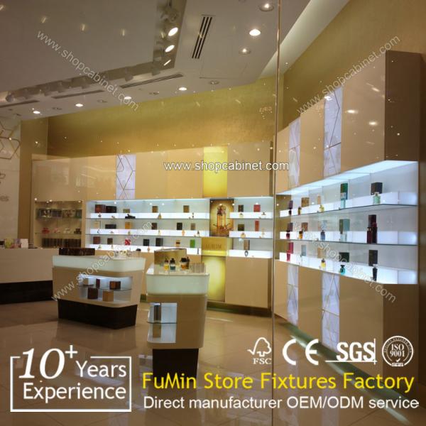 Quality customized luxury cosmetic showcase display cabinet wholesale