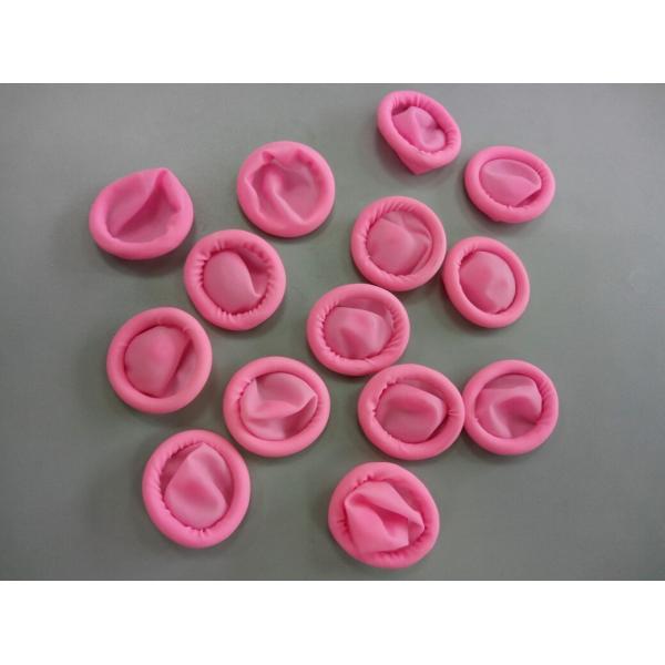 ESD Pink Colored Cleanroom Finger Cots , Latex Free Finger Cots In Electronic