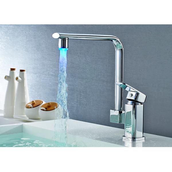 Quality ROVATE Pull Down Chrome LED Kitchen Basin Faucet Swivel Spout Wall Mounted wholesale