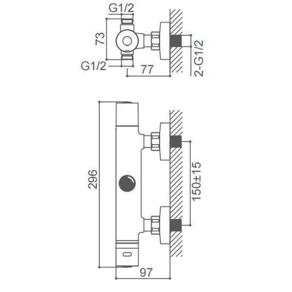 Chrome Plated Thermostatic Water Faucet