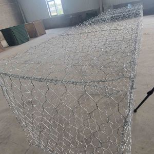 2.2-3.05mm Galvanized 80x100mm Aperture 2x1x1m Standard Size Metal Woven Gabions