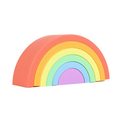 Customized Soft Silicone Toys Rainbow Stacking For Baby Educational