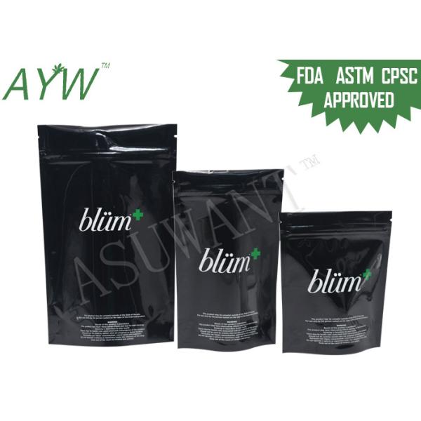 Quality Durable resealable one side clear zipper top for tablets / power / weed packaging stand up bag wholesale