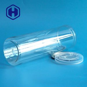 Ring Pull Empty Disposable Clear Plastic Cans With Easy Open Lid Cookie