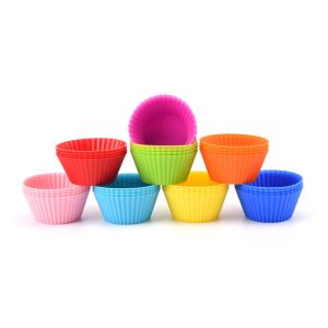 China 10g Microwave Safe Round Shape Silicone Cake Molds on sale