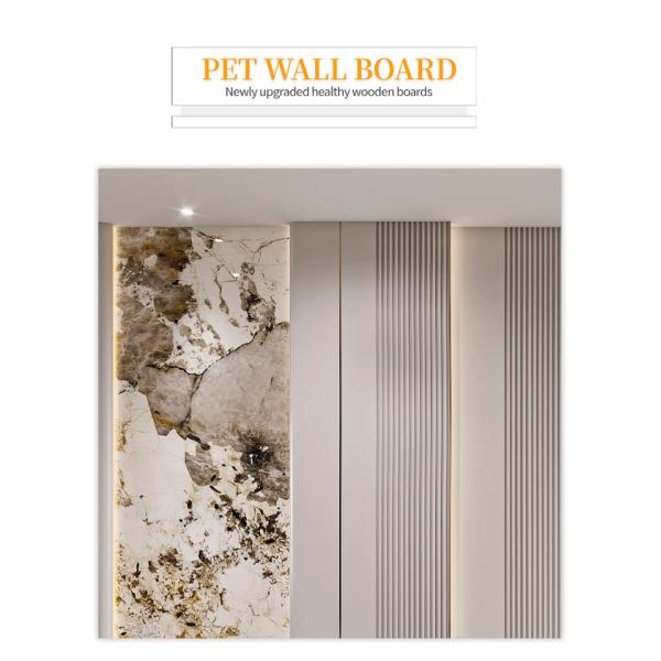 Factory Direct Sales 1.22*2.44 M PET High Gloss Marble Bamboo Charcoal Wall Panel