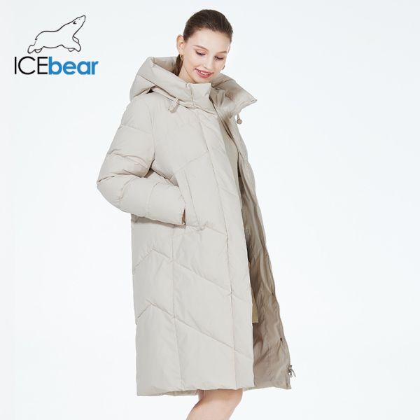[Main Product Image - Long Puffer Coat Full View] Color Detail Hood Design