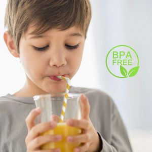 Party Bar Decorative Bendable Paper Straws Biodegradable FDA Approved