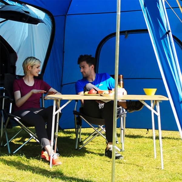 120*70cm Tabletop Patio Garden Bamboo Aluminum Folding Table for Picnic Camping Dinning