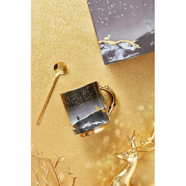 Ready To Ship In Stock Antler Cups Mugs Gold with Logo Sublimation Mug Supplier Ceramic Factory Supply Black Coffee Mugs Personality Food Safet