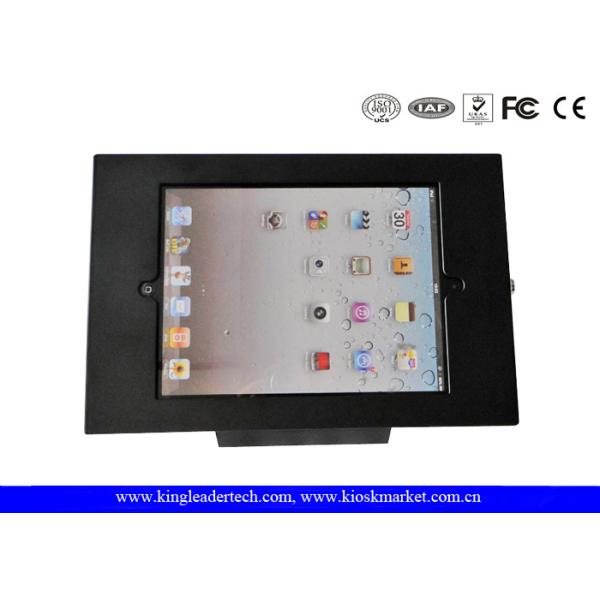Quality Matt Black Cold Rolled Steel Ipad Kiosk Stand With Lock & Key , Customization wholesale