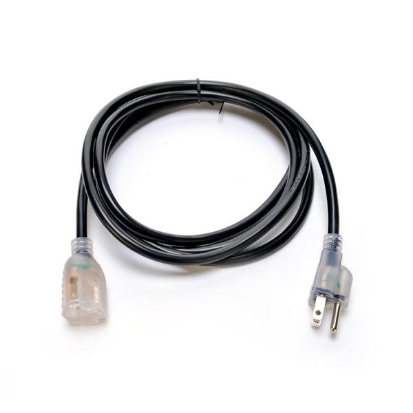 Weather-Resistant PVC Material Power Cord ETL NEMA 5-15 8/10/12 AWG Lighted