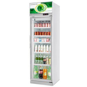 Promotion 360 Liter Single Glass Door Upright Refrigerator For Drinking