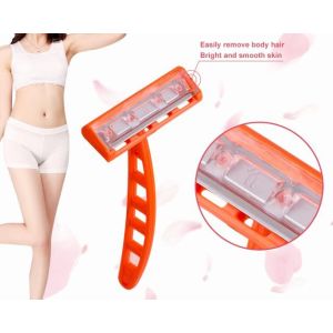 Orange Single Blade Shaving Razor With Ultrasonic Welding Fixed Head