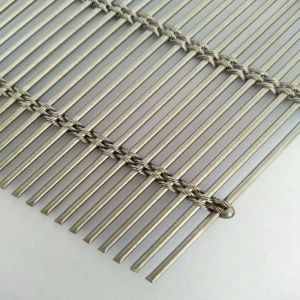 Stainless Steel Bronze Architectural Mesh Round Flat Wire Intersect