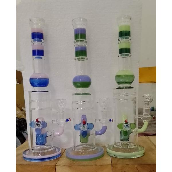 Quality Custom 9" Borosilicate Glass Smoking Water Pipe  5.0mm Or 7.0mm Hand Blown wholesale