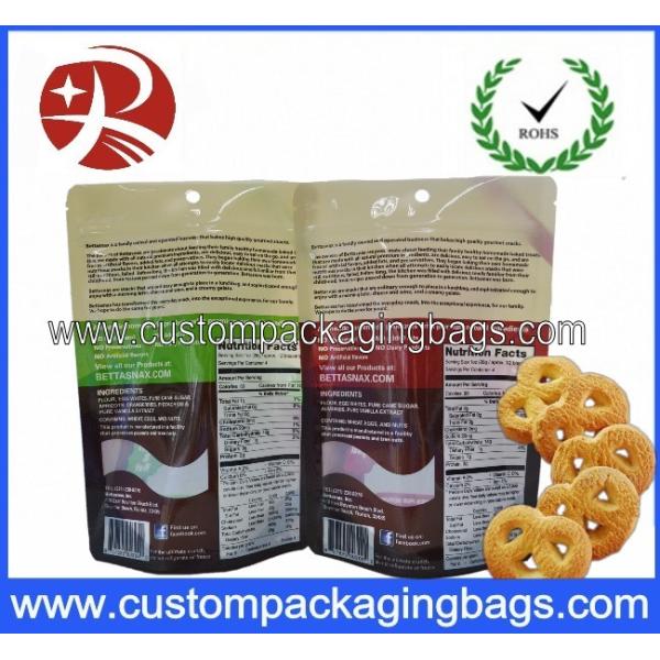 Red Bottom Gusset Stand Up Pouches Resealable For Dried Fruit