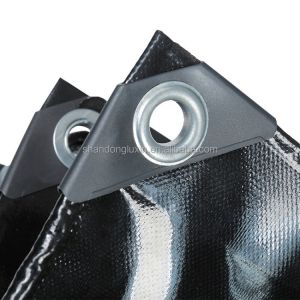 3x4m 4x5m 4x6m Black PE Tarpaulin for Sturdy Waterproof Dustproof Covering of