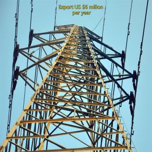 Power Transmission Tower Galvanized Steel 35m High Voltage Electric Grid Urban