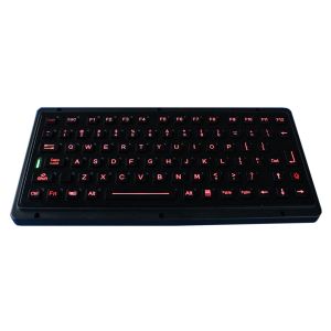 Black titanium vandal proof ruggedized keyboard with industrial backlight