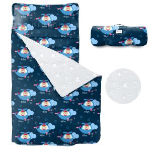 Rectangular Infant Nap Mat Customizable Roll Up Design With Removable Pillow