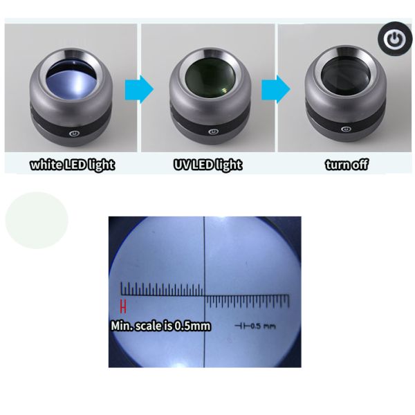 Multi-function Rechargeable Appraisal Dedicated HD 10x Magnification LED with Light with Graduated Lens Magnifier