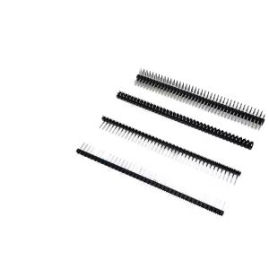 Cheap 2.54 Pitch Single Double Row Pin Connector 180/90 Degree Vertical Horizontal Pogopin Socket Spring Thimble for PCB Application for sale