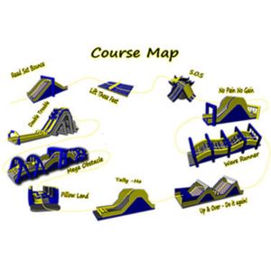 0.55mm PVC Tarpaulin Inflatable Obstacle Challenges / Insane 5k Obstacle Course
