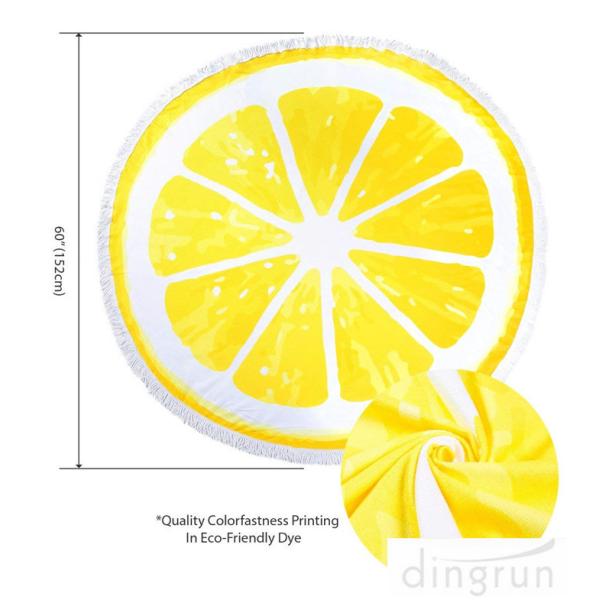 Round Beach Towel Beach Blanket Large Microfiber Towels Yoga Mat With Tassels