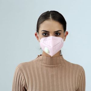 Pink Color Foldable Ffp2 Mask Anti Dust valve Avoid Moisture Fogging In Mask