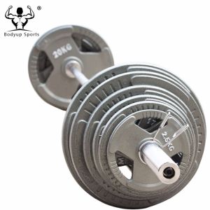 1 Set Fitness Equipment Barbells With Spring Collars Hammertone Finish