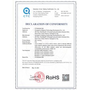 Guangzhou Weipuna Technology Development Co., Ltd. Certifications