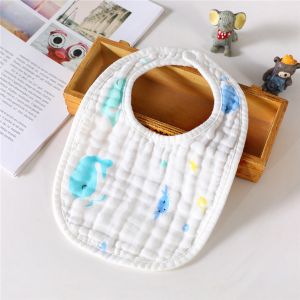 China Double Layers Classical Muslin Baby Bibs Absorbent Washable MBT 005 on sale