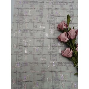 China Geo Sequin Embroidered Fabric Lace For Home Textiles on sale