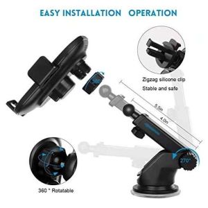 15w Qi Wireless Charging Phone Mount DC5V 0.1S Automatic Clamp