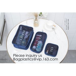 China Men and Women Mesh Cosmetic Pouch Set Toiletry Bags See Through Travel Makeup Organizer,mesh cosmetic pouch nylon cosmet on sale