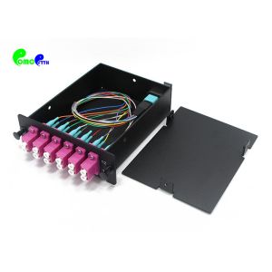 MPO MTP Cassette Full Loaded 35cm MPO OM4 LC Cassette 12F Max With Black Color