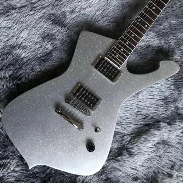Quality 2021 NEW Custom Grand Electric Guitar with Silver Sparkling Finishing No Binding on Body Dot Inlay Chrome Hardware wholesale