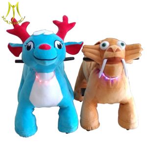 Cheap Hansel kids ride on plush animal scooter with electronic riding animal toys with battery power wheels ride on animal for sale