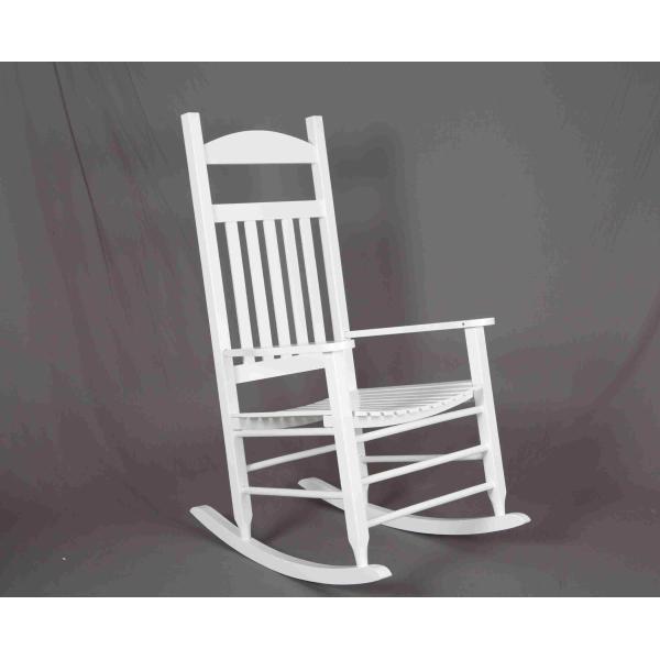Quality White Rocking Chair Wooden Outdoor Furniture Hollow Design For Relaxing wholesale