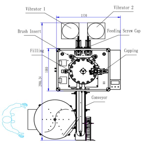 Small Dose Automatic Nail Polish Filling Equipment 2 Nozzles With Turn Table